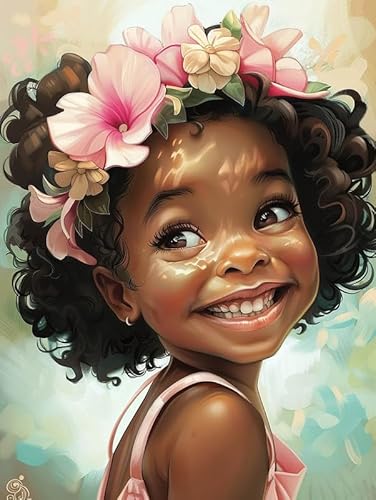 Bimkole DIY 5D Diamond Painting Zubehör Afrikanisches Mädchen, Blume Diamant Malerei Kit Voll Runde Bohrer Malen nach Zahlen Malerei Stickerei Kreuzstich Diamond Dekoration 30x40cm Bimkole DIY 5D Diamond Painting Zubehör Afrikanisches Mädchen, Blume Diamant Malerei Kit Voll Runde Bohrer Malen nach Zahlen Malerei Stickerei Kreuzstich Diamond Dekoration 30x40cm von Bimkole