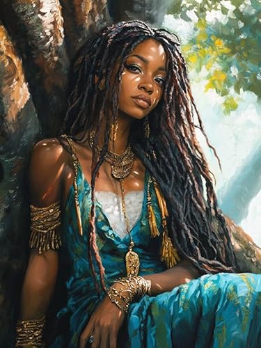 Bimkole DIY 5D Diamond Painting Zubehör Afroamerikanische Frau, Dreadlocks Langes Haar Diamant Malerei Kit Voll Runde Bohrer Malen nach Zahlen Malerei Stickerei Kreuzstich Diamond Dekoration 30x40 cm Bimkole DIY 5D Diamond Painting Zubehör Afroamerikanische Frau, Dreadlocks Langes Haar Diamant Malerei Kit Voll Runde Bohrer Malen nach Zahlen Malerei Stickerei Kreuzstich Diamond Dekoration 30x40 cm von Bimkole