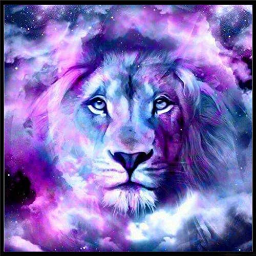 Bimkole DIY 5D Diamond Painting Zubehör Löwe, Tierische Tiere Diamant Malerei Kit Voll Runde Bohrer Malen nach Zahlen Malerei Stickerei Kreuzstich Diamond Dekoration, (40x40 cm) von Bimkole