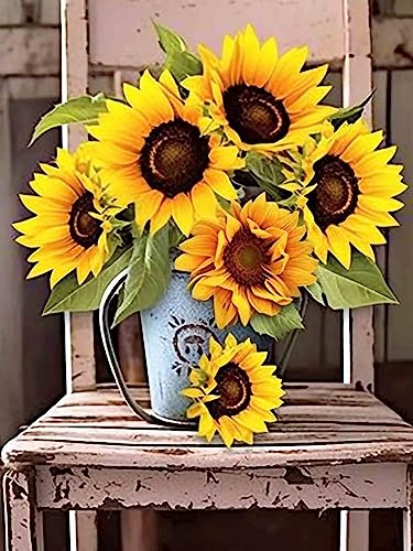 Bimkole DIY 5D Diamond Painting Zubehör Sonnenblumenstuhl, Blume Diamant Malerei Kit Voll Runde Bohrer Malen nach Zahlen Malerei Stickerei Kreuzstich Diamond Dekoration 30X40 cm Bimkole DIY 5D Diamond Painting Zubehör Sonnenblumenstuhl, Blume Diamant Malerei Kit Voll Runde Bohrer Malen nach Zahlen Malerei Stickerei Kreuzstich Diamond Dekoration 30X40 cm von Bimkole
