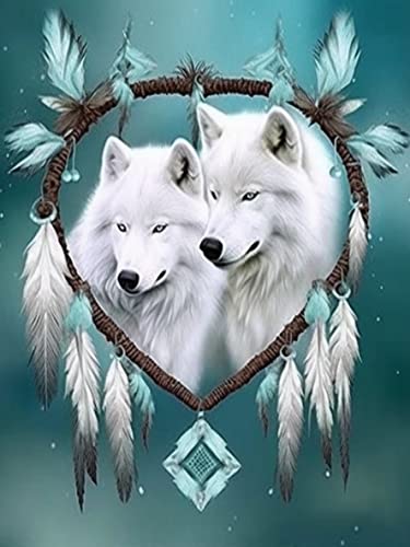 Bimkole DIY 5D Diamond Painting Zubehör Weißer Wolf, Traumfänger Diamant Malerei Kit Voll Runde Bohrer Malen nach Zahlen Malerei Stickerei Kreuzstich Diamond Dekoration 30X40 cm Bimkole DIY 5D Diamond Painting Zubehör Weißer Wolf, Traumfänger Diamant Malerei Kit Voll Runde Bohrer Malen nach Zahlen Malerei Stickerei Kreuzstich Diamond Dekoration 30X40 cm von Bimkole