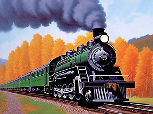 Bimkole DIY 5D Diamond Painting Zubehör Zug, Herbst Wald Diamant Malerei Kit Voll Runde Bohrer Malen nach Zahlen Malerei Stickerei Kreuzstich Diamond Dekoration 30X40 cm Bimkole DIY 5D Diamond Painting Zubehör Zug, Herbst Wald Diamant Malerei Kit Voll Runde Bohrer Malen nach Zahlen Malerei Stickerei Kreuzstich Diamond Dekoration 30X40 cm von Bimkole