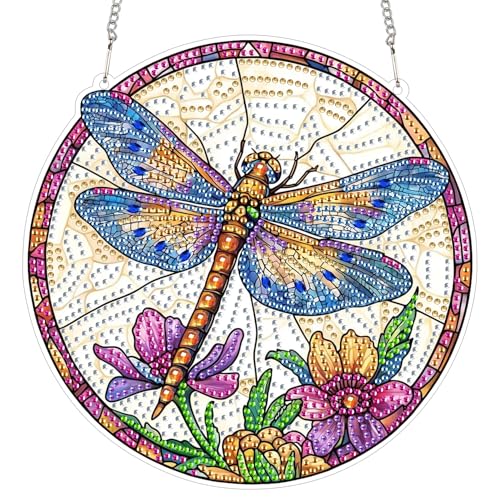 Bimkole Diamond Painting Anhänger Libelle, Hängende Diamantkunst Diamant Malsets, Diamond Painting Kit Tier Blume, 5D Diamond Painting für Fenster Wand und Eingang Decor 20x20 cm Bimkole Diamond Painting Anhänger Libelle, Hängende Diamantkunst Diamant Malsets, Diamond Painting Kit Tier Blume, 5D Diamond Painting für Fenster Wand und Eingang Decor 20x20 cm von Bimkole