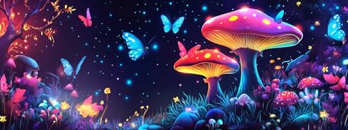 Bimkole Groß 5D Diamond Painting Kits Zubehör Pilz, Nacht Diamant Malerei Kit Voll Runde Bohrer Malen nach Zahlen Malerei Stickerei Kreuzstich Diamond Dekoration 30x80 cm Bimkole Groß 5D Diamond Painting Kits Zubehör Pilz, Nacht Diamant Malerei Kit Voll Runde Bohrer Malen nach Zahlen Malerei Stickerei Kreuzstich Diamond Dekoration 30x80 cm von Bimkole
