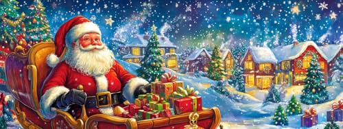 Bimkole Groß 5D Diamond Painting Kits Zubehör Weihnachtsmann, Iglu Diamant Malerei Kit Voll Runde Bohrer Malen nach Zahlen Malerei Stickerei Kreuzstich Diamond Dekoration 30x80 cm von Bimkole