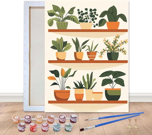 Bimkole Malen Nach Zahlen Erwachsene Gerahmt Grüne Pflanzen, Ölgemälde paint by numbers kits Blumentopf, Acrylfarbe Anfänger Zeichnen Malen mit Pinseln Mauer Dekor Kunst 20x30 cm Bimkole Malen Nach Zahlen Erwachsene Gerahmt Grüne Pflanzen, Ölgemälde paint by numbers kits Blumentopf, Acrylfarbe Anfänger Zeichnen Malen mit Pinseln Mauer Dekor Kunst 20x30 cm von Bimkole