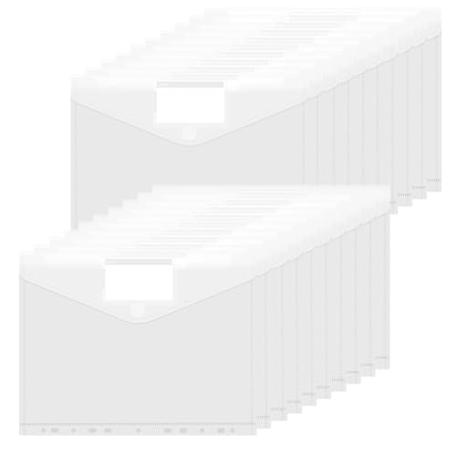 Bimormat 20 Pack Dokumententasche,A4 Transparent Dokumentenmappe mit 11 Binderlöcher/Klettverschluss und Etikettentasche,Dokumenten für Dokumente Organisiere von Bimormat