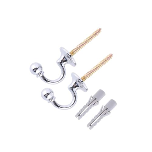 Metall Raffhalter Vorhang Haken,2 PCS Vorhang Raffhalter Haken Vorhang Holdback Vorhang Holdback für Tür Wand Vorhänge Kleidung Hüte Kleiderbügel Haken Tie Back Hooks for Curtains von BinPhorm