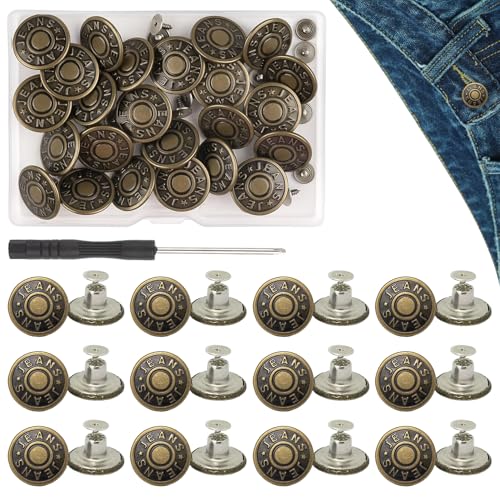 24 Stück Jeans Knopf Buttons,Jeans KnöPfe Bundknopf,HosenknöPfe für Jeans KnöPfe Ohne NäHen Adjustable Jeansknopf Reparaturset,Abnehmbare Hosenknopf Nieten,FüR JeansknöPfe Zum Schrauben Dekorativknopf 24 Stück Jeans Knopf Buttons,Jeans KnöPfe Bundknopf,HosenknöPfe für Jeans KnöPfe Ohne NäHen Adjustable Jeansknopf Reparaturset,Abnehmbare Hosenknopf Nieten,FüR JeansknöPfe Zum Schrauben Dekorativknopf von BinXiaoQin