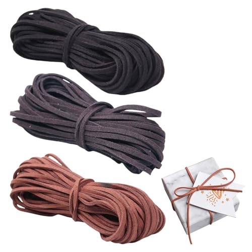 3-Stück Lederband Kette,Lederkette Lederbänder für Ketten,Wildleder Lederband für Ketten,10m Lederschnur Schwarz Farben 2.5mm,Lederkordel Lederschnüre Bastelzubehör Cord Wildlederschnur Uhrenarmbänder 3-Stück Lederband Kette,Lederkette Lederbänder für Ketten,Wildleder Lederband für Ketten,10m Lederschnur Schwarz Farben 2.5mm,Lederkordel Lederschnüre Bastelzubehör Cord Wildlederschnur Uhrenarmbänder von BinXiaoQin