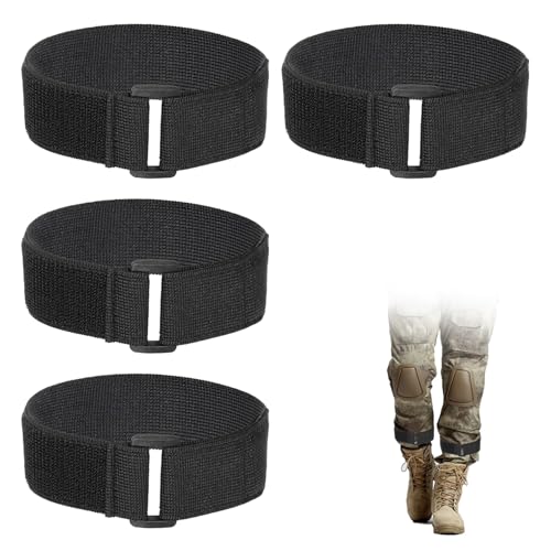 Hosenklammer Fahrrad Ski Klettband Breit Klett Kabelbinder Klettverschluss Band Joggen Tape,Hosengummi Reflektor Erwachsene Selbstklebendes Laufen Kleidung Klettbänder (4 Stück) von BinXiaoQin