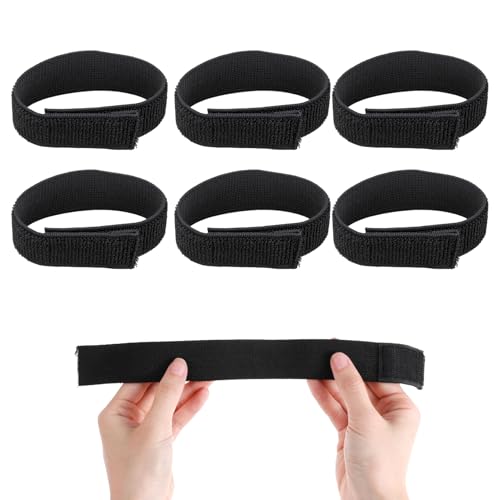Hosenklammer Fahrrad Ski Klettband Breit Klett Kabelbinder Klettverschluss Band Joggen Velcro Tape,Hosengummi Reflektor Erwachsene Selbstklebendes Laufen Kleidung Klettbänder (6-Stück) von BinXiaoQin