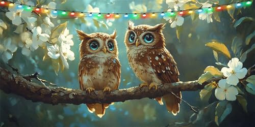 Diamond Painting Erwachsene Tier 5D Diamond Paintings xxl 80x160cm Diamant Painting Bilder Eule, DIY Crystal Art Diamanten Malerei Stickerei Kreuzstich Mosaik Bastelset Erwachsene, Wanddeko B1-1203 von Binaoung