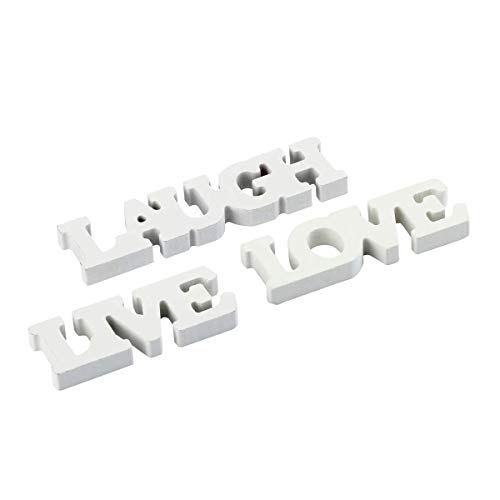 SALOCY Live Love Laugh Holz Buchstaben für Hochzeit Dekoration (Weiß) von BinaryABC