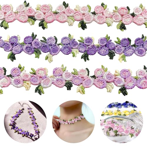 Binblin 3 Rollen Spitzenband,Borten und Bänder zum Nähen,Spitzenband Selbstklebend,Dekoband,Spitzenband Creme,Dekoband Selbstklebend Rose für Nähen Handwerk Hochzeit Deko Geschenkbox,4,5 m/Rolle Binblin 3 Rollen Spitzenband,Borten und Bänder zum Nähen,Spitzenband Selbstklebend,Dekoband,Spitzenband Creme,Dekoband Selbstklebend Rose für Nähen Handwerk Hochzeit Deko Geschenkbox,4,5 m/Rolle von Binblin