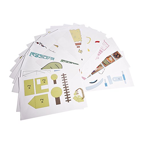 Vorlagenpapier für 3D-Stift, 20 PCS 40 Cartoon-Muster Graffiti-Zeichenpapiere 3D-Druck-Malzubehör für Kinder DIY von Kemolpo