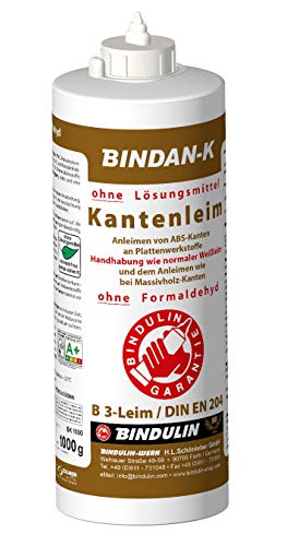 BNIDAN-K Kantenleim Holzleim Kunstharzleim (1-Komponenten-B3-Leim) inkl. 1 Pinsel von E-Com24 (1000 gr.) von Bindulin