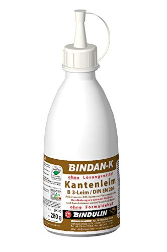 BNIDAN-K Kantenleim Holzleim Kunstharzleim (1-Komponenten-B3-Leim) inkl. 1 Pinsel von E-Com24 (280 gr) von Bindulin