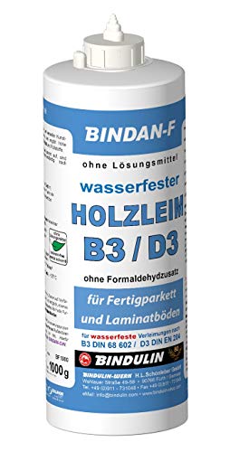 Bindan-F Holzleim D3 1000 g Flasche inklusive inkl.1 Leimspachtel und Pinsel von Bindulin