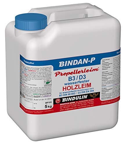 Bindan-P Propellerleim Holzleim inklusive 1 Leimspachtel, Pinsel von E-Com24 und Microfasertuch zum nachwischen (10 Kg) von Bindulin