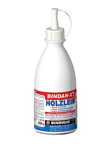 Bindan-XT reiner Kunstharzleim Leim Holzleim Wasserfest extreme Haltbarkeit inkl. 1 Pinsel von E-Com24 (Bindan XT 280gr.) von Bindulin