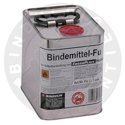 Bindemittel FU zur Selbstherstellung von Fugenplast Holzkitt inkl. Pinsel zum Auftagen (2.5 kg Kanne) von Bindulin