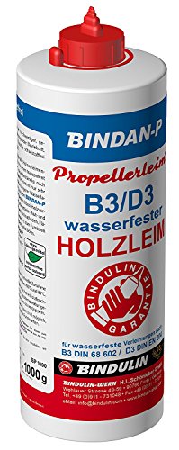 Holzleim wasserfest, Bindan Propeller Leim 1.000 gr. inkl. 1 Leimspachtel von Bindulin