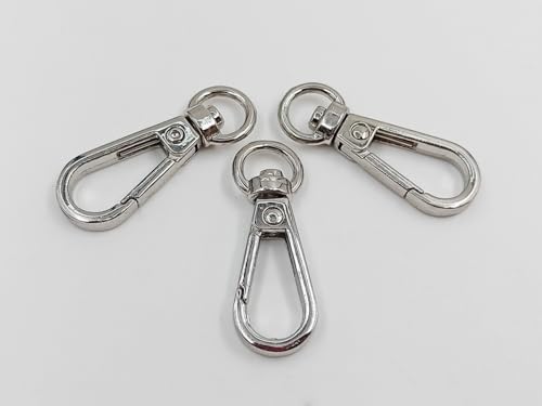 BingSHH 10 Stück ovale Ringe, modische Trigger-Clips, Karabinerverschluss, Klauenwirbel für Gurte, Torverschlüsse, Haken, Drehverschluss (0,95 cm, Silber) von BingSHH