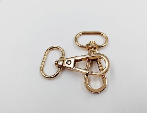 BingSHH 10 Stück ovale Ringe, modische Trigger-Clips, Karabinerverschluss, Klauenwirbel für Gurte, Torverschlüsse, Haken, Drehverschluss (1,9 cm, Gold) von BingSHH