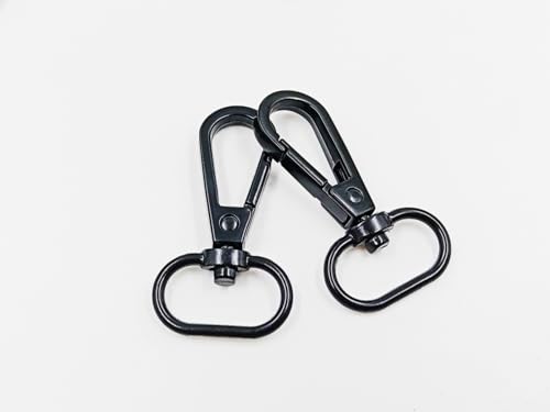 BingSHH 10 Stück ovale Ringe, modische Trigger-Clips, Karabinerverschluss, Klauenwirbel für Gurte, Torverschlüsse, Haken, Drehverschluss (1,9 cm, schwarz) von BingSHH