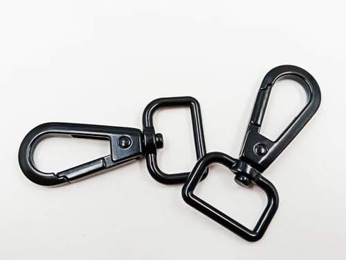BingSHH D-Ring-Clips mit Karabinerhaken, Drehgelenk, 10 Stück, 1,9 cm, Schwarz von BingSHH