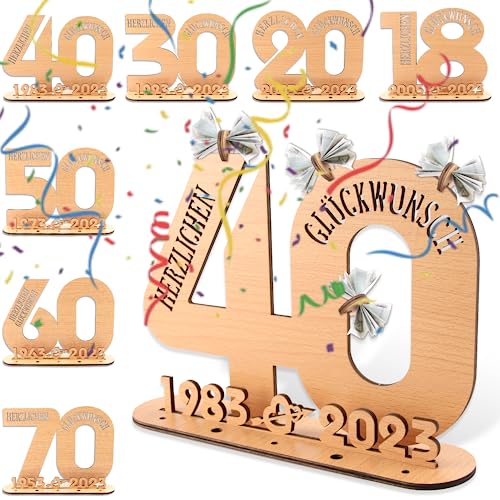 Binggunyo Holz-Schild Gästebuch 40, Gästebuch Geburtstag 40 Holz, Coole Geschenkideen für 40 Geburtstag, 40 Jahre Jubiläum oder Hochzeitstag (40) von Binggunyo