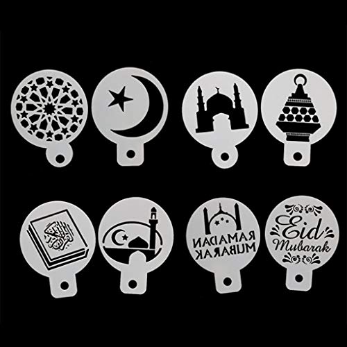 Bingxue 8 Stück/Set Eid Mubarak Ramadan Mond Kaffee Blume Spray Schablonen Kuchenform Dekorieren DIY Islam Muslim Supplies Bingxue 8 Stück/Set Eid Mubarak Ramadan Mond Kaffee Blume Spray Schablonen Kuchenform Dekorieren DIY Islam Muslim Supplies von Bingxue