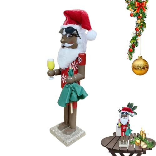 Biniveil Nussknacker Weihnachtsdekoration - Afrikanischer Weihnachtsmann Nussknacker Deko Für Weihnachten - Holzfigur Dekoration Für Festliche Tische Wohnzimmer Schlafzimmer - Für Küche Wohnzimmer von Biniveil