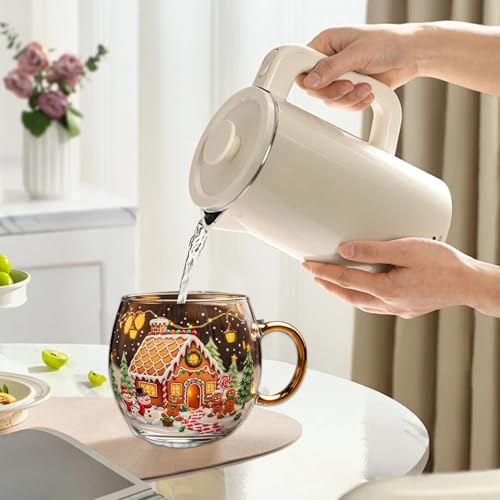 Biniveil Weihnachtskaffeetassen, Geschenkidee Für Nikolausstiefel Kaffeebecher, 300ml Festliche Getränkebehälter Für Milch Kalte Getränke Heißen Wasser Wein von Biniveil