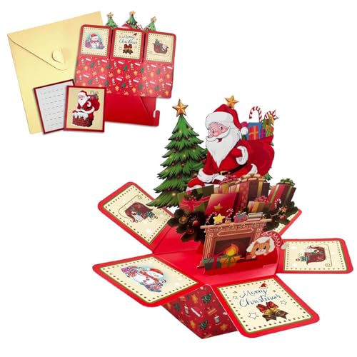 Biniveil Weihnachtskarten | Tischweihnachtskarten Mit Santa Motiv - Sechseckige Grußkarte mit Umschlägen und Haftnotizen für Zuhause Hochzeit Ausstellung Kinder Erwachsene Party Esstisch Weihnachten Biniveil Weihnachtskarten | Tischweihnachtskarten Mit Santa Motiv - Sechseckige Grußkarte mit Umschlägen und Haftnotizen für Zuhause Hochzeit Ausstellung Kinder Erwachsene Party Esstisch Weihnachten von Biniveil