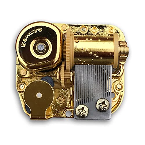BinkeGG Spieluhr Ersatzteile Golden Uhrwerk Sankyo Musikalischer Mechanismus für DIY Spieldose (Option 60 Melodien) (Canon in D Major) von BinkeGG
