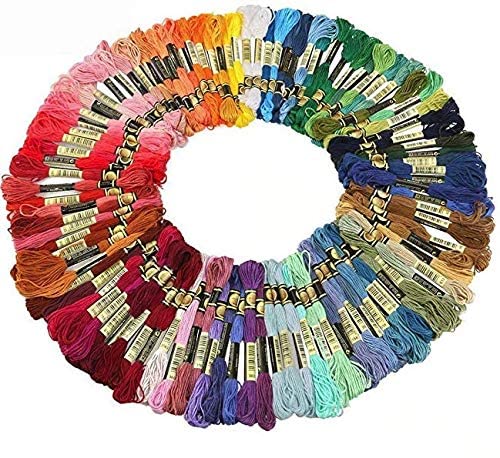 Binnan 100 Docken Stickgarn Set,Multicolor 8m 6-Fädig Stickgarn Sticktwist Nähgarne Stickerei für Kreuzstich Basteln von Binnan