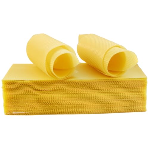 Binnan Bienenwachsplatten für Kerzen,10PCS Gelbe Bienenwachsplatten,Bienenwachs Kerzen DIY,90 mm x 130 mm,Natürliche Wachs-Blätter Einfache DIY-Kerzenherstellung für Erwachsene und Kinder von Binnan