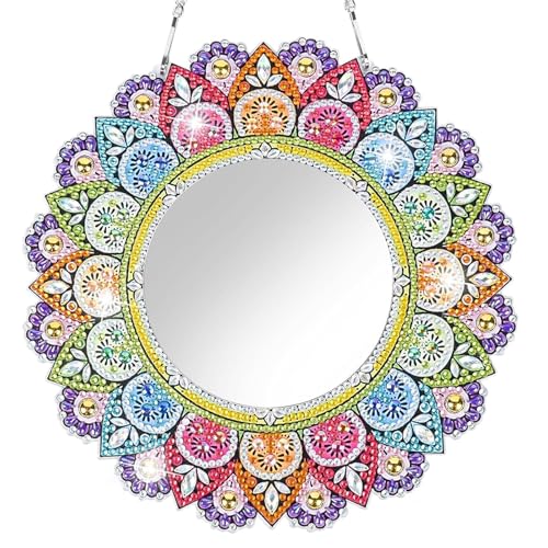 Binnan Farbig Bastelset Mandala Diamond Painting Spiegel,5D Diamond Painting Spiegel,DIY Mandala Spiegel Bastelset,Diamant Malerei Geschenke für Mädchen 5-12 Jahre DIY für Wanddekoration Binnan Farbig Bastelset Mandala Diamond Painting Spiegel,5D Diamond Painting Spiegel,DIY Mandala Spiegel Bastelset,Diamant Malerei Geschenke für Mädchen 5-12 Jahre DIY für Wanddekoration von Binnan