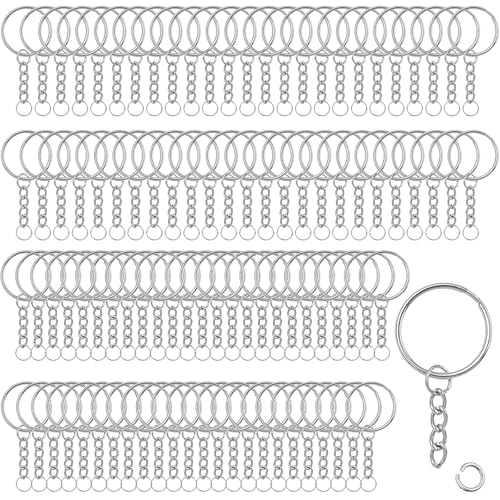 Binnan Kette Spaltring DIY Schlüsselring Ring,Schlüsselanhänger Ringe,100 Stück Schlüsselanhänger mit Kette,25MM Schlüsselanhänger Ringe für die Herstellung von Schlüsselanhängern und Handwerkzubehör Binnan Kette Spaltring DIY Schlüsselring Ring,Schlüsselanhänger Ringe,100 Stück Schlüsselanhänger mit Kette,25MM Schlüsselanhänger Ringe für die Herstellung von Schlüsselanhängern und Handwerkzubehör von Binnan