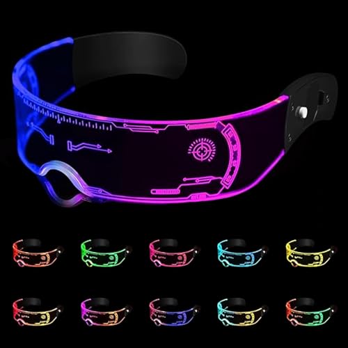 Binnan Leuchtende Brille,LED Leuchtende Brille,Cyberpunk Leuchtbrille,Technologie LED Leuchtende Brille mit Mehreren Farbmodi Sternenhimmel Geeignet für die Elektrische Musikfestival-Bar KTV Hüpfparty Binnan Leuchtende Brille,LED Leuchtende Brille,Cyberpunk Leuchtbrille,Technologie LED Leuchtende Brille mit Mehreren Farbmodi Sternenhimmel Geeignet für die Elektrische Musikfestival-Bar KTV Hüpfparty von Binnan