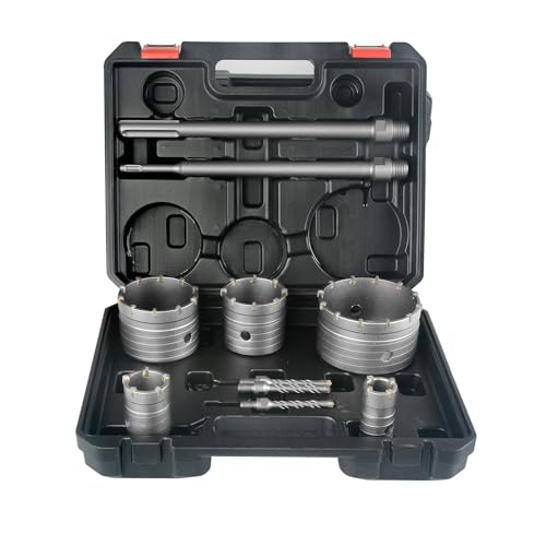 BINOTA Lochsägen-Set für Beton, Kreisbohrer, Lochsäge für Beton, Zement, Ziegel, Mauerwerk, Stein, 30, 40, 65, 80 und 100 mm BINOTA Lochsägen-Set für Beton, Kreisbohrer, Lochsäge für Beton, Zement, Ziegel, Mauerwerk, Stein, 30, 40, 65, 80 und 100 mm von Binota