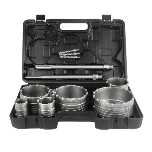BINOTA Lochsägen-Set für Beton, Kreisbohrer, Lochsäge für Beton, Zement, Ziegel, Mauerwerk, Stein, 40, 55, 80, 100, 110 und 130 mm BINOTA Lochsägen-Set für Beton, Kreisbohrer, Lochsäge für Beton, Zement, Ziegel, Mauerwerk, Stein, 40, 55, 80, 100, 110 und 130 mm von Binota