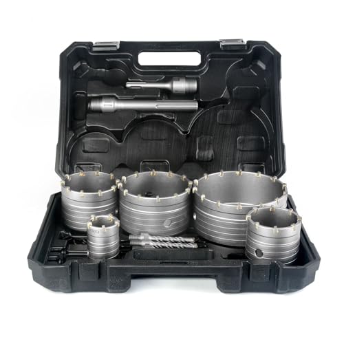 BINOTA Lochsägen-Set für Beton, Kreisbohrer, Lochsäge für Beton, Zement, Ziegel, Mauerwerk, Stein, 40, 65, 80, 100 und 125 mm BINOTA Lochsägen-Set für Beton, Kreisbohrer, Lochsäge für Beton, Zement, Ziegel, Mauerwerk, Stein, 40, 65, 80, 100 und 125 mm von Binota