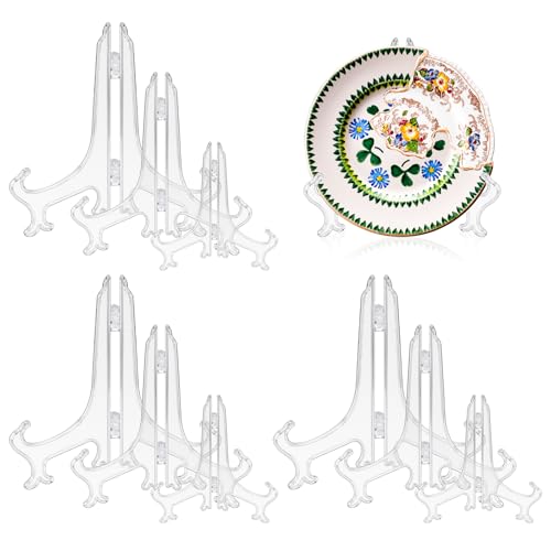 Binxus 9 Stück Tellerständer für Display, 1,2 cm, 1,5 cm, Kunststoff, kleine Staffelei, mehrere Größen, Tellerhalter, Bilderrahmen, Fotoständer, geeignet für Kartenalbum, Rahmen, Kunstwerk Binxus 9 Stück Tellerständer für Display, 1,2 cm, 1,5 cm, Kunststoff, kleine Staffelei, mehrere Größen, Tellerhalter, Bilderrahmen, Fotoständer, geeignet für Kartenalbum, Rahmen, Kunstwerk von Binxus