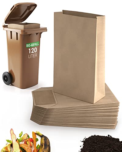 BIOGLÜCK® - 120 Liter Biomüllsäcke/Papiersäcke. Die ultimative Lösung für eine saubere und geruchsfreie Biomülltonne. von BioGlück