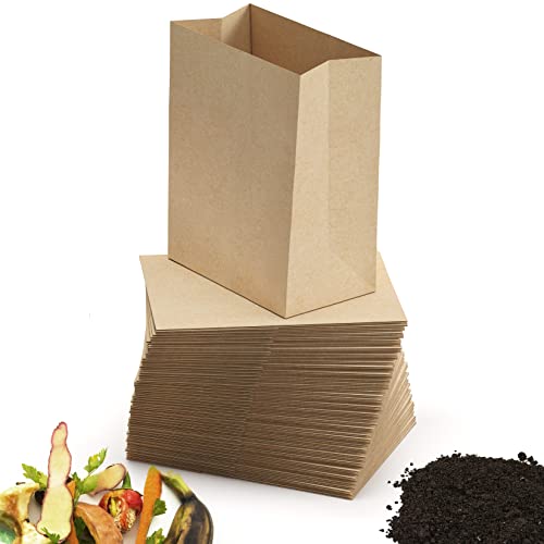 BIOGLÜCK® Biomüllbeutel 10 Liter mit Blockboden [15 Stück] – reißfeste & feuchtigkeitsbeständige Papiertüten für Küchenabfälle von BioGlück