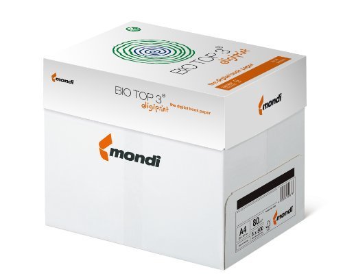 BioTop 3 Extra Kopierpapier 80g TCF von Mondi DIN A4 - 2500 Blatt von BioTop 3