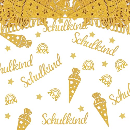 100 Stück Schulkind Konfetti Glitzer Golden, 2024 Streudeko Einschulung Tischdeko Konfetti, Schultüte Tischdekoration, für Schuleinführung, Schulanfang, Mädchen Junge Einschulungsfeier 100 Stück Schulkind Konfetti Glitzer Golden, 2024 Streudeko Einschulung Tischdeko Konfetti, Schultüte Tischdekoration, für Schuleinführung, Schulanfang, Mädchen Junge Einschulungsfeier von Bipl